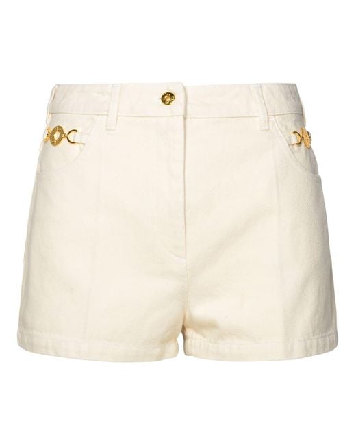 Patou Natural Ivory Cotton Mini Shorts