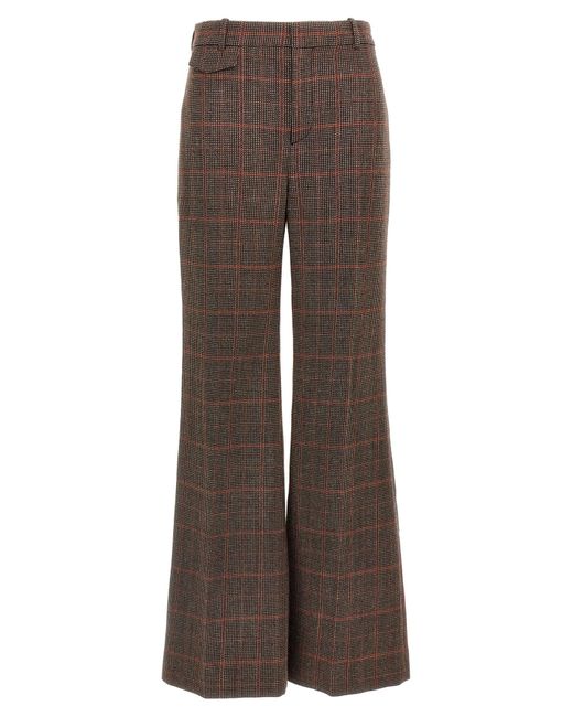 Chloé Brown Chloã Check Wool Pants