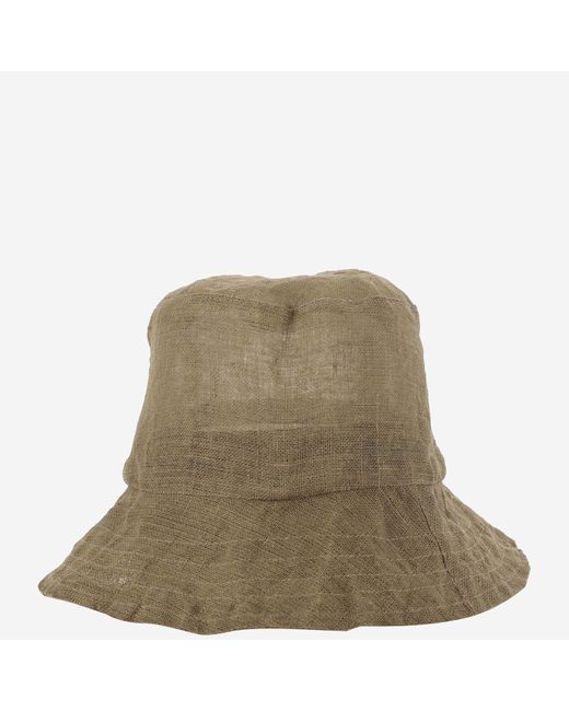 Reinhard Plank Green Linen Bucket Hat
