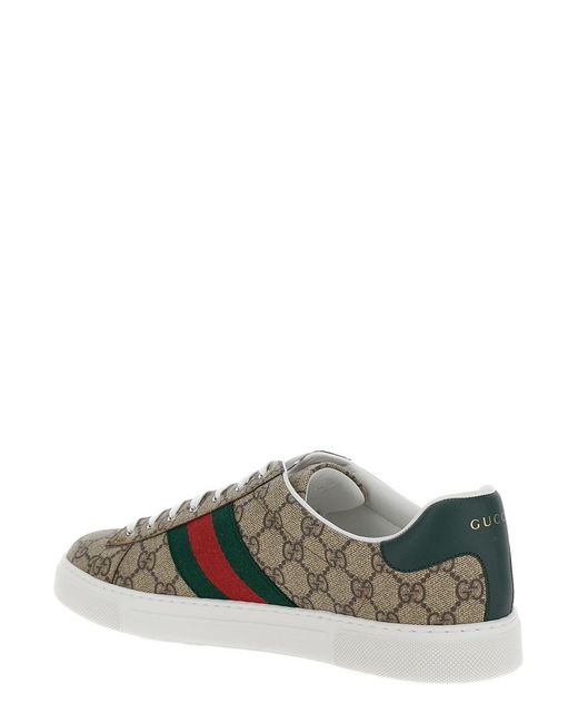Gucci Green Low-Top Sneakers Ace Polyurethane Trainers for men