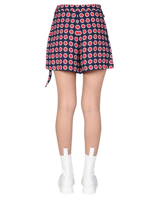 Boutique Moschino Red Eyelets Shorts
