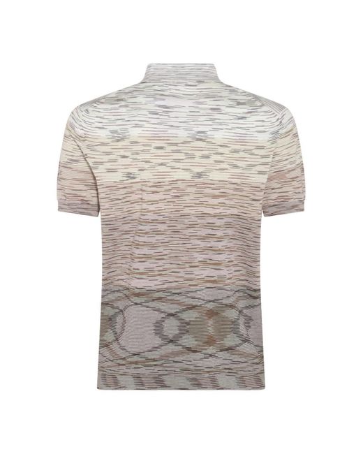 Missoni Gray Slub Short-Sleeved Polo Shirt for men