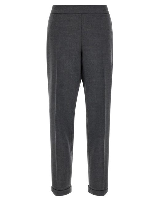 Alberto Biani Gray Virgin Wool Blend Trousers
