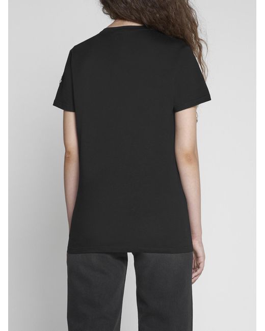 Moncler Black Logo-Patch Cotton T-Shirt