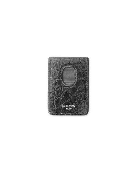 Larusmiani Black Magnetic Credit Card Holder For Iphone Accessory