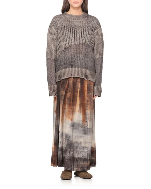 Avant Toi Gray Cashmere And Silk Sweater
