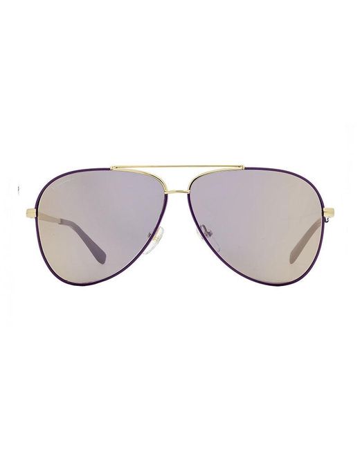 Ferragamo Gray Sunglasses Aviator Full Rim, Shiny Light Frame And Gradient Lens Sf131S736