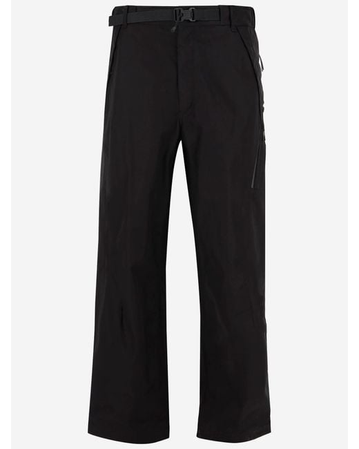 C P Company Black Cotton Cargo Pants With Logo for men