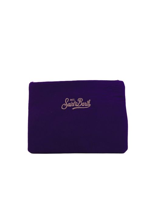 Mc2 Saint Barth Purple Clutch Bag With St. Tropez Pearls