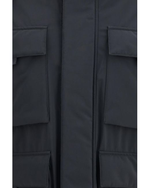 Laminar Blue Hooded Padded Jacket for men