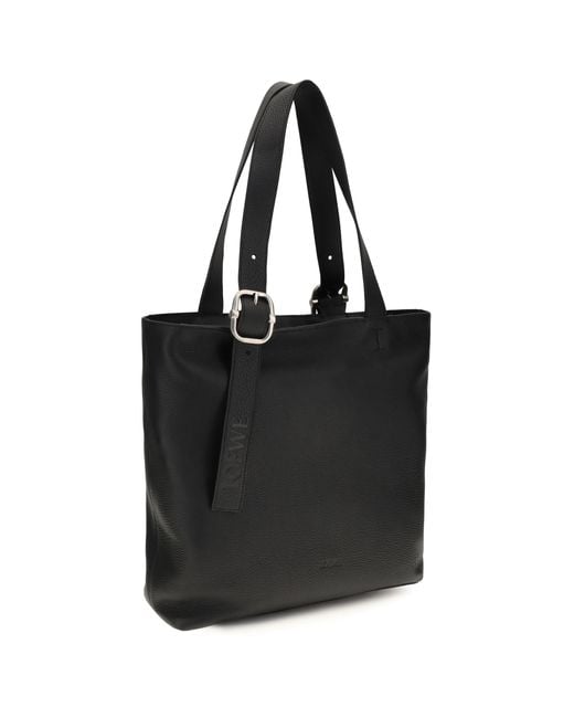 Loewe Black Tote Bag Loop Zip Calfskin Calf Leather Shoulder for men