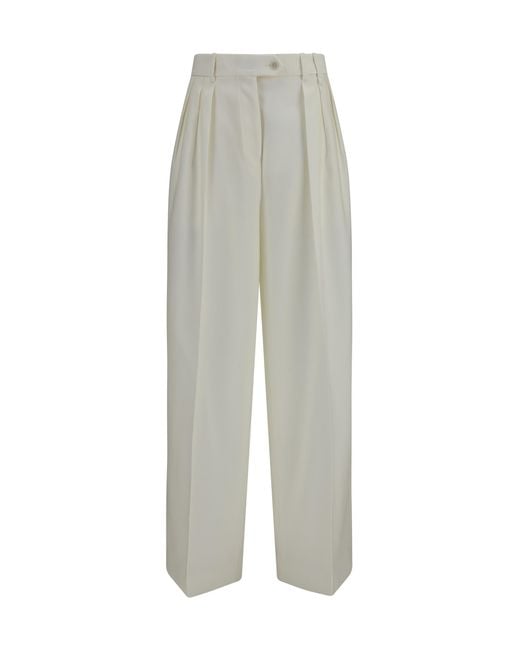 Calvin Klein White Alexandra Pants Merino Wool Ovis Aries