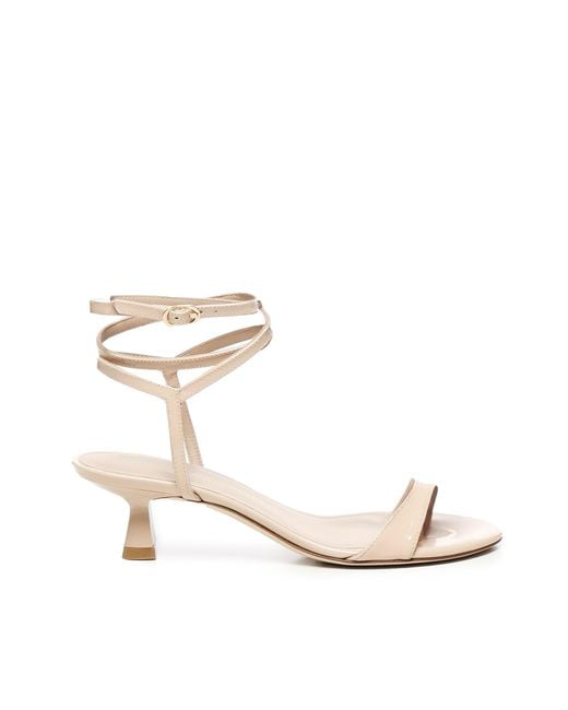 Stuart Weitzman White Nudist Wrap Sandals