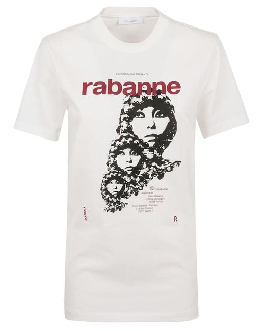 Rabanne White Visconti-Inspired Crewneck T-Shirt