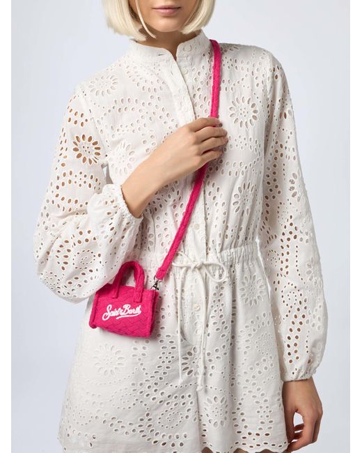 Mc2 Saint Barth Pink Fuchsia Terry Embossed Key Holder