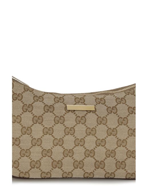 Gucci White Shoulder Bag Lady Lunetta Vintage Sand Sand/Dark Fabric