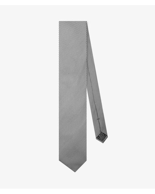 Larusmiani White Silk Tie Small Pattern for men