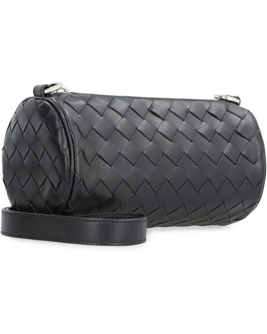 Bottega Veneta Gray Barrel Leather Crossbody Bag for men