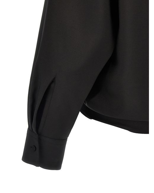 Valentino Garavani Black Techno Light Wool Shirt Shirt, Blouse
