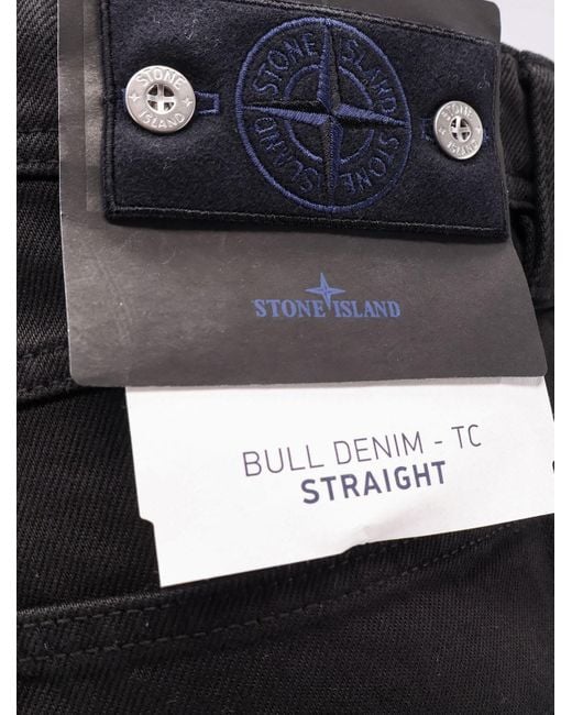 Stone Island Black Bull Denim-Tc Trousers for men