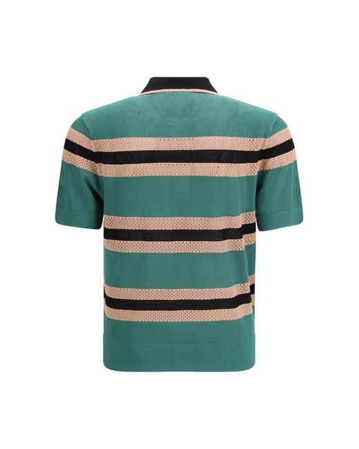 Dries Van Noten Green Polo Shirt Viscose for men