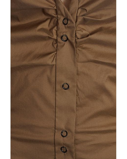 Ganni Natural Dress In Brown Cotton