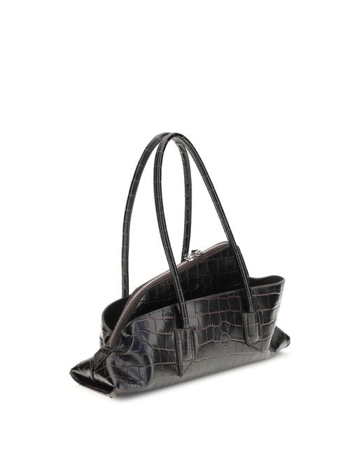 The Attico Black Small La Passeggiata Shoulder Bag Calf Leather Bos Taurus