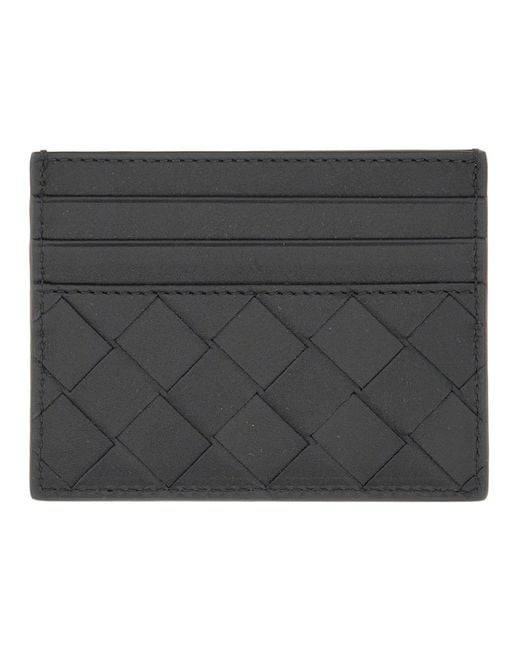 Bottega Veneta Black Card Holder Woven Calfskin Wallets & Purses for men