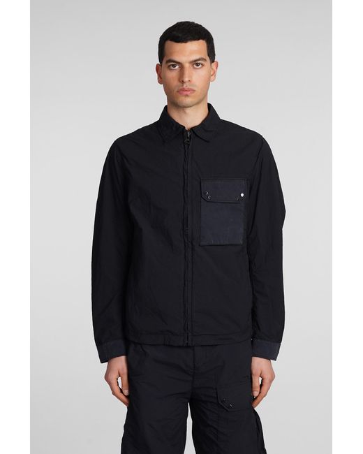 C P Company Blue Casual Jacket In Black Polyamide for men