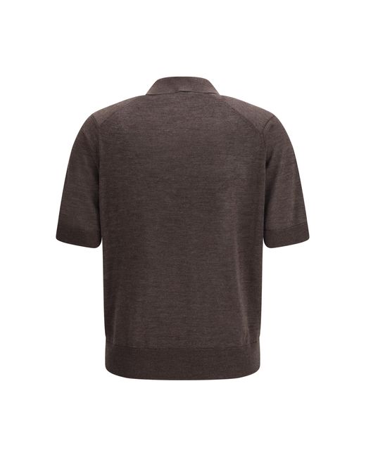 Loulou de Saison Gray Migo Ribbed Polo Kashmir/Capra Hircus Shirts