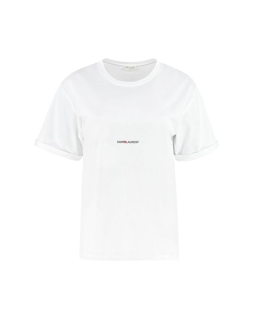 Saint Laurent Green Cotton Crew-Neck T-Shirt T-Shirts & Jerseys