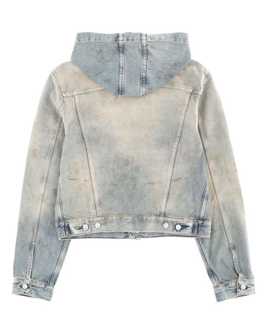 Acne White Hooded Jacket Organic Cotton