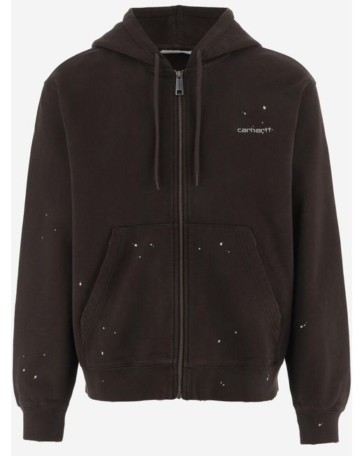 Carhartt Black Cotton Sweatshirt With Logo Sweatshirts for men