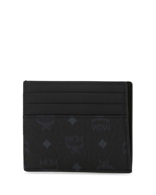 MCM Black Fabric Card Holder for men