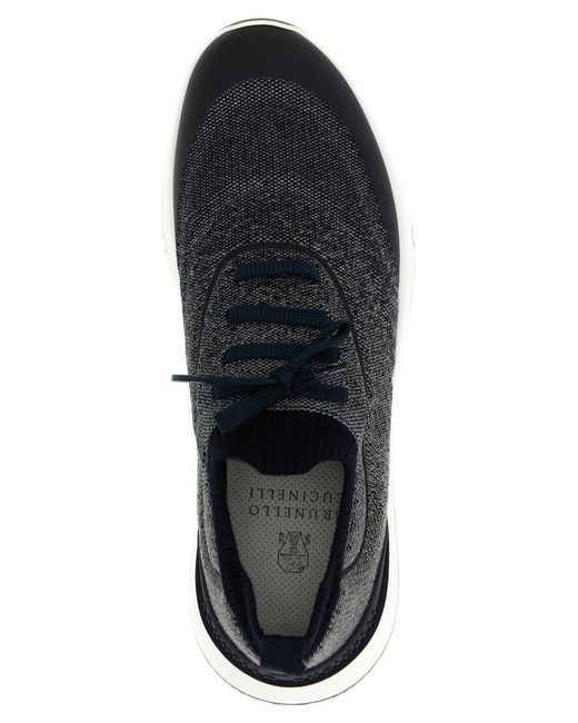Brunello Cucinelli Black Cotton Athletic Sneakers for men