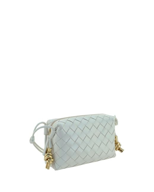 Bottega Veneta Metallic Shoulder Bag Loop Leather Bone-Brass Calf