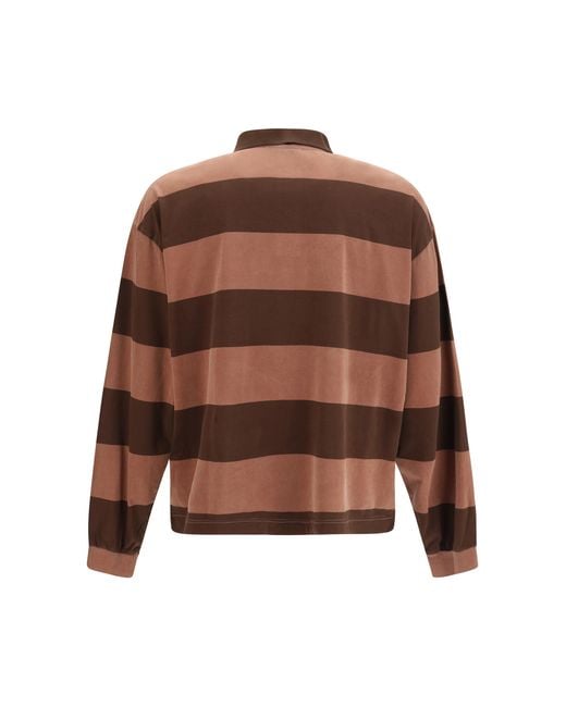 Represent Brown Striped Owners Club Rugby Polo Cotton Shirts for men