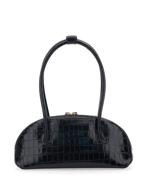 Liffner Black Shoulder Bag Ew Dome Leather Calf