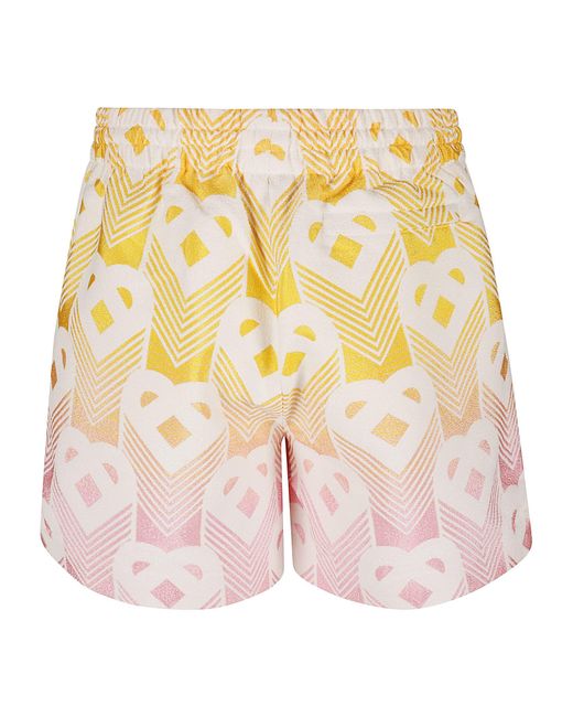 Casablancabrand Pink And Bermuda Shorts With Logo All Over for men