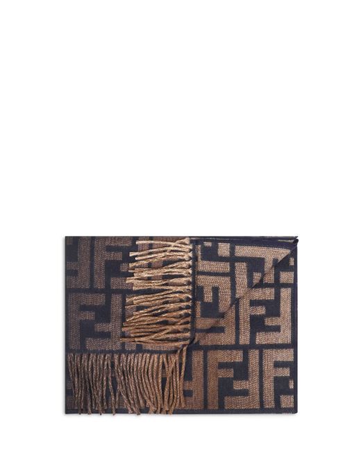 Fendi Gray And Wool And Cashmere Scarf for men