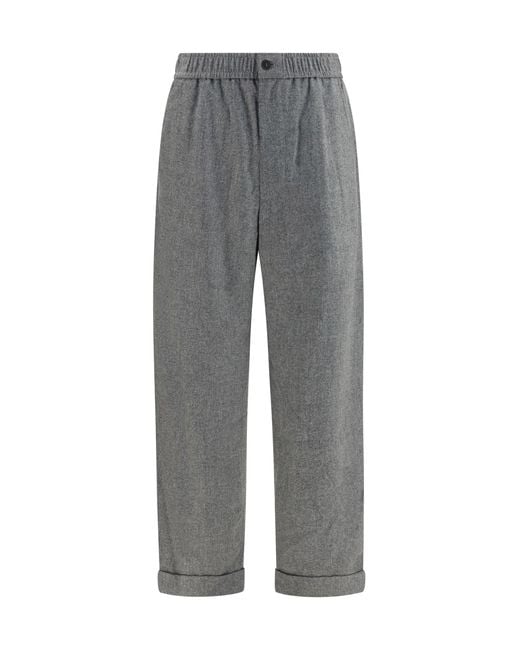 Giorgio Armani Gray Oversized Pants Wool And Cashmere With Denim Effect for men