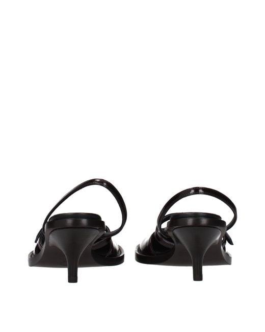Dries Van Noten Black Leather Platform Sandals