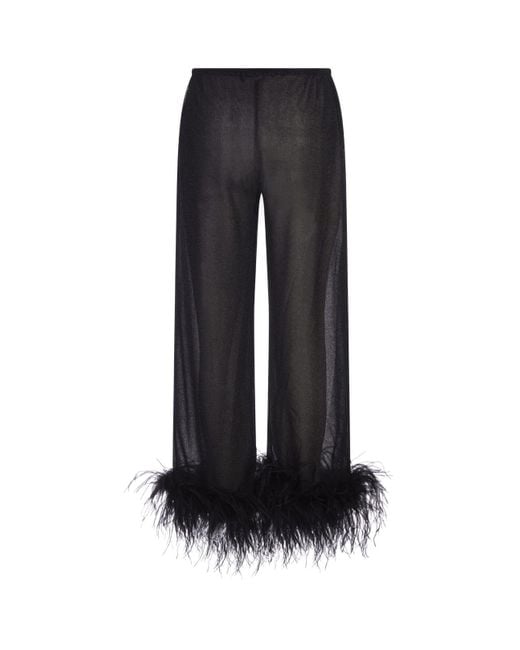 Oseree Black Lumiere Plumage Trousers