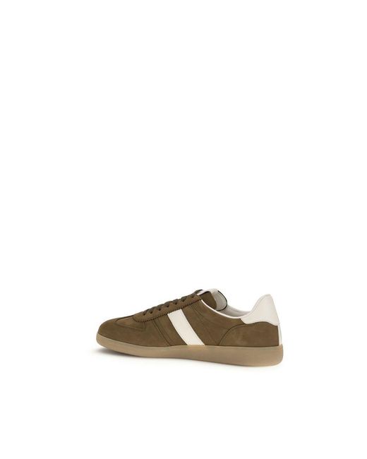 Tom Ford Natural Brown Calf Leather Bos Taurus Low Top Sneakers for men