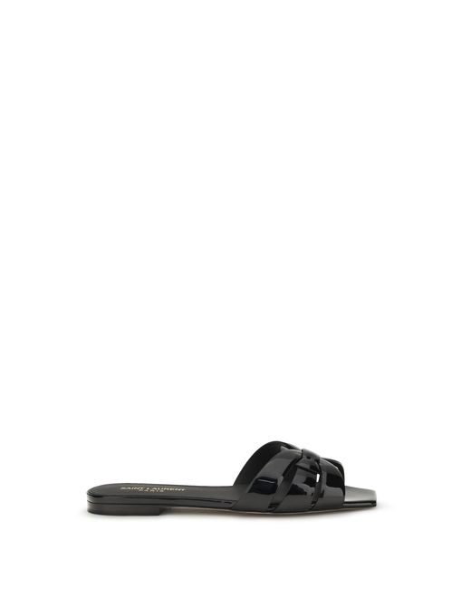 Saint Laurent White Tribute Patent Leather Sandals