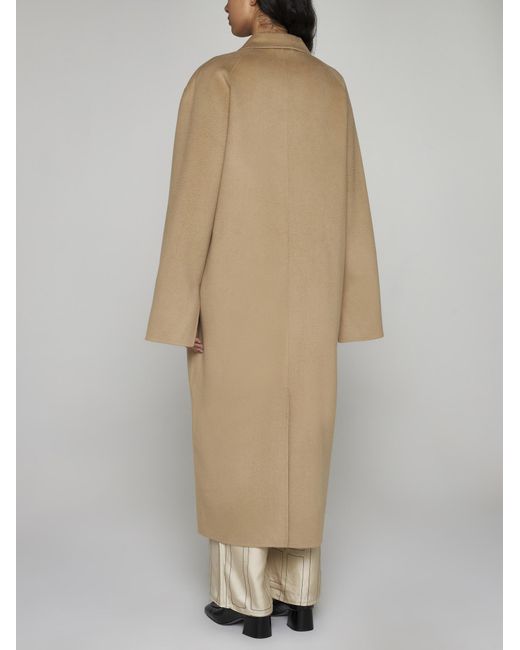 Totême  Natural Oversized Double-Breasted Wool Coat