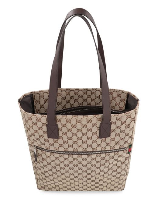 Gucci Brown Tote Bag Gg Fabric Polyester for men