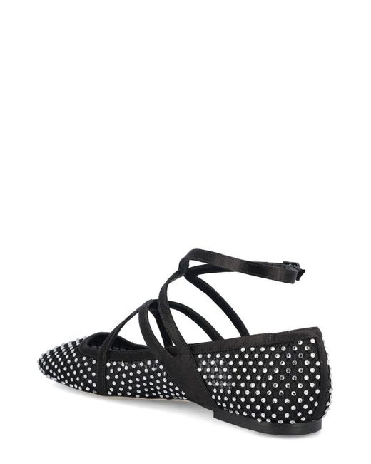Jimmy Choo Black Astoria Ankle Strap Flats