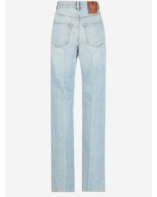 Valentino Blue Jeans With Buttons Cotton
