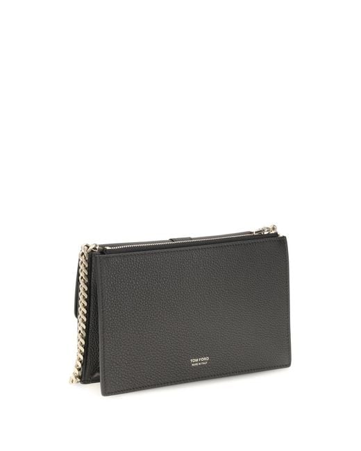 Tom Ford Black Chain Shoulder Bag Calf Leather